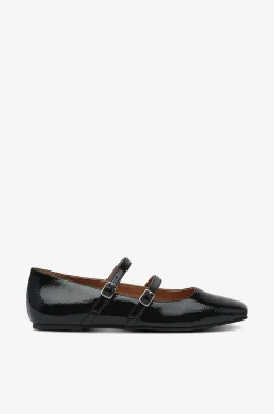 Bianco Ballerina Biarose Karré Double Mary Jane Flat Faux Leather