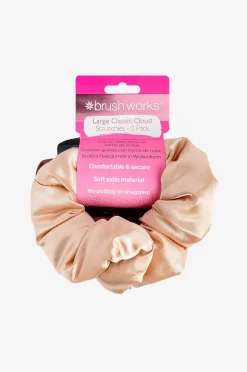 Brushworks Large Classic Cloud Scrunchies - 3 Pack