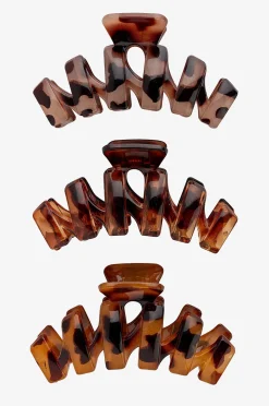 Brushworks Tortoiseshell Claw Clips - 3 Pack