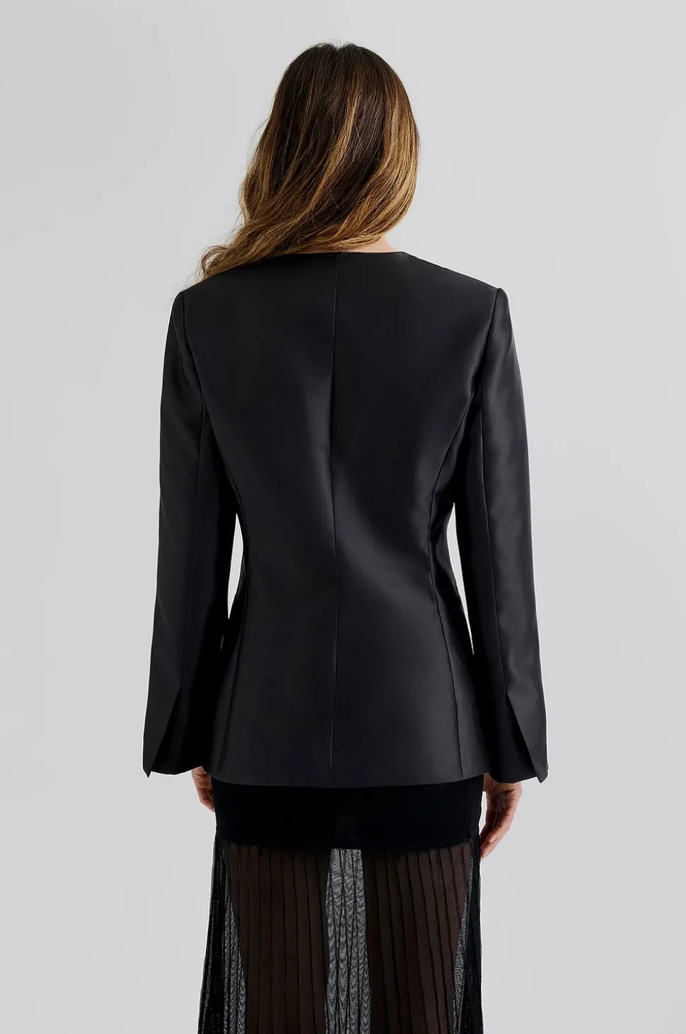 By Malina Blazer Nori Fitted Heavy Satin Blazer