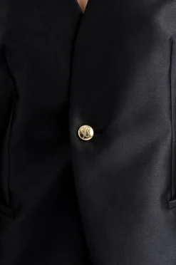 By Malina Blazer Nori Fitted Heavy Satin Blazer