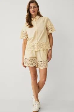 Ellos Collection Blus med broderat hålmönster