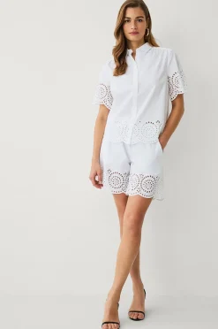 Ellos Collection Blus med broderat hålmönster