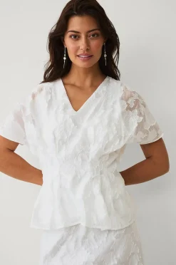 Ellos Collection Blus med jacquardmönster