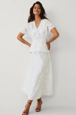 Ellos Collection Blus med jacquardmönster