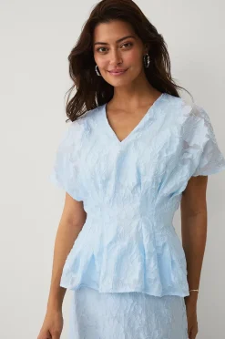 Ellos Collection Blus med jacquardmönster