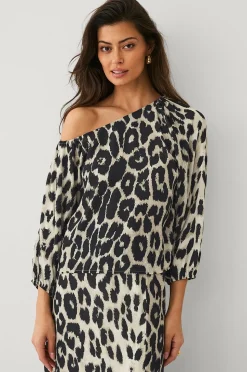 Ellos Collection Blus med nerhasad axel