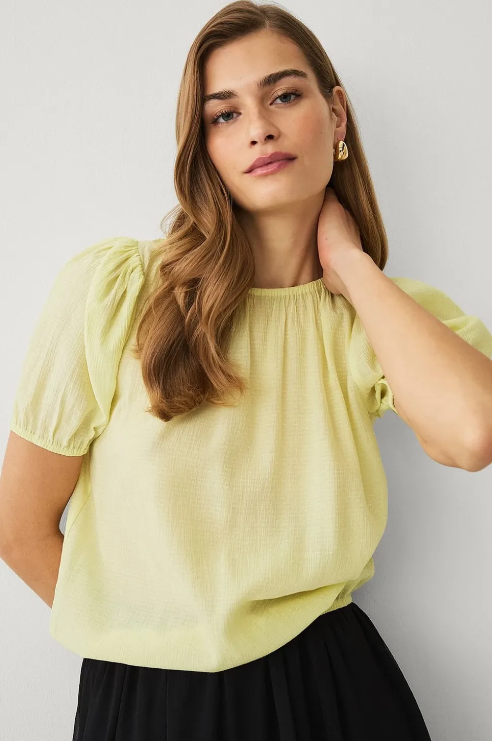 Ellos Collection Blus med puffärmar