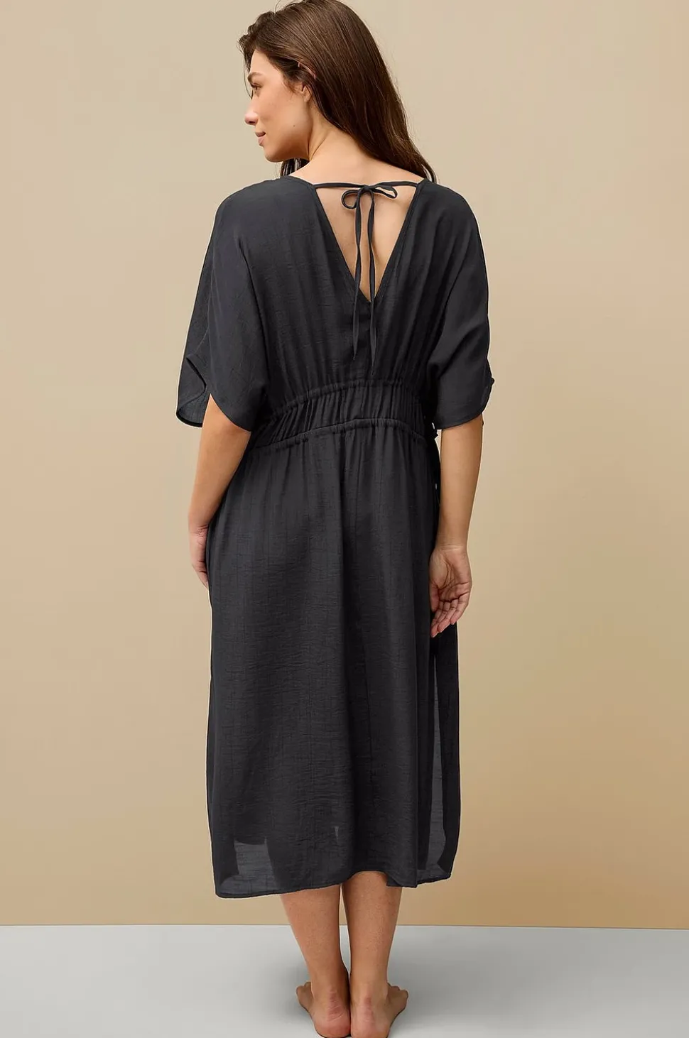 Ellos Collection Kaftan Med Dragsko Strandklänning
