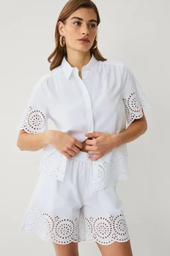 Ellos Collection Shorts med broderie anglaise