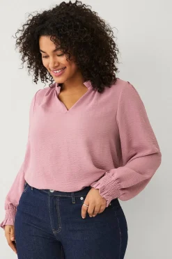 Ellos Plus collection Blus med v-formad halsringning