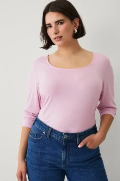 Ellos Plus collection Soft tunika i viskostrikå