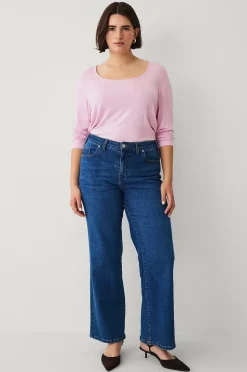 Ellos Plus collection Soft tunika i viskostrikå