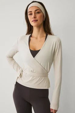 Ellos STUDIO Träningstopp Wrap Top Soft