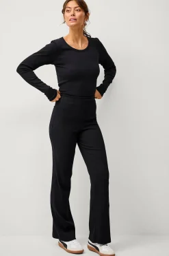 Ellos STUDIO Yogabyxa Straight Leg Soft Rib