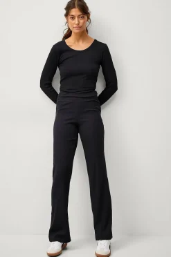 Ellos STUDIO Yogabyxa Straight Leg Soft Rib