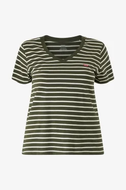 Levi's Plus Topp PL V Neck Tee Raita Stripe Cav