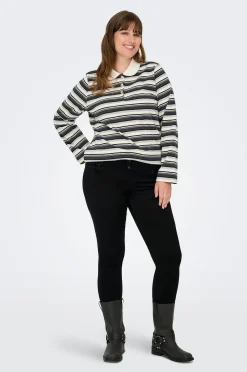 Only Carmakoma Pikétröja carGlobe L/S Polo O-neck Blouse Jrs