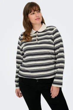 Only Carmakoma Pikétröja carGlobe L/S Polo O-neck Blouse Jrs