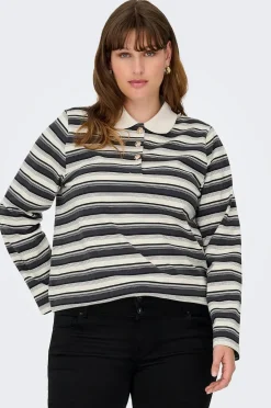 Only Carmakoma Pikétröja carGlobe L/S Polo O-neck Blouse Jrs