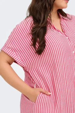 Only Carmakoma Skjortklänning carPenna S/S Shirt Knee Dress Wvn