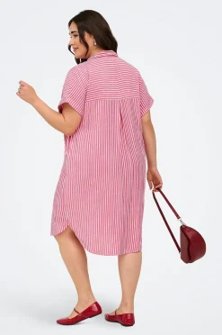 Only Carmakoma Skjortklänning carPenna S/S Shirt Knee Dress Wvn