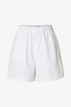 Selected Women Shorts slfLaerke HW Wide Broderi Ang Short