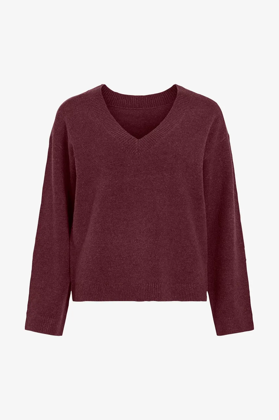 Vila Tröja Viliga L/S Rev V-Neck Knit Top - No