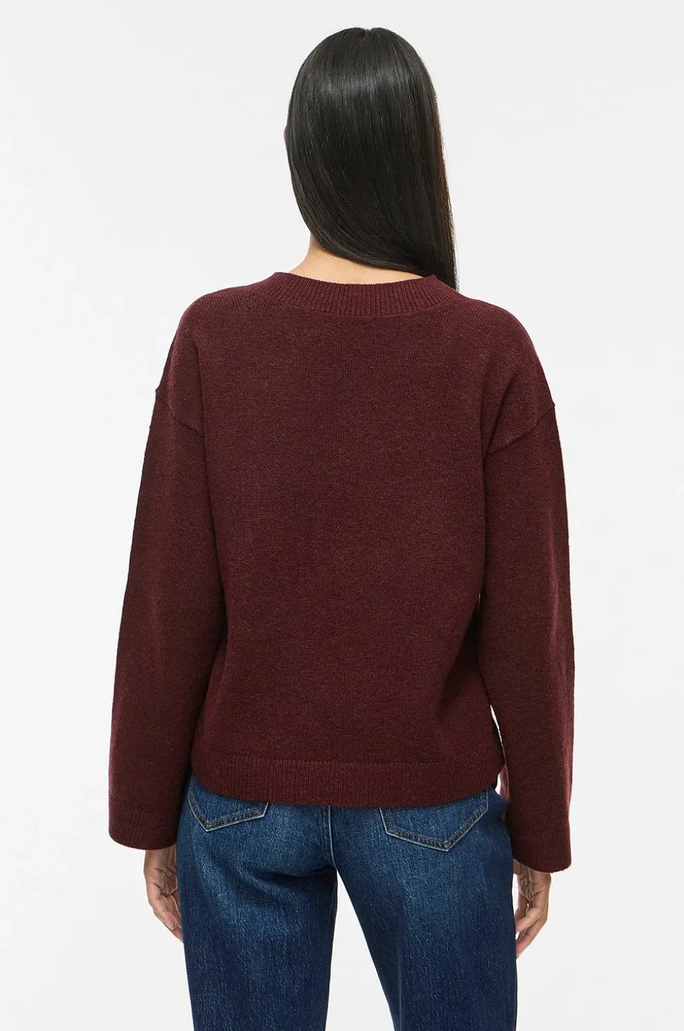 Vila Tröja Viliga L/S Rev V-Neck Knit Top - No