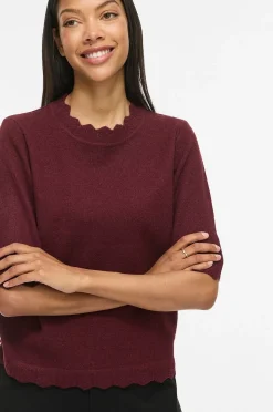 Vila Tröja Vinikolina O-Neck 2/4 Knit Top - No