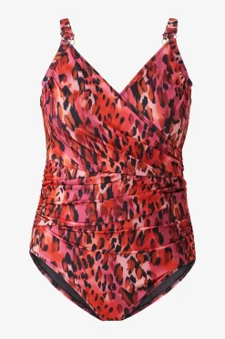 Zizzi Baddräkt sMikka Wrap Swimsuit Aop