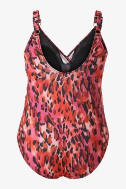 Zizzi Baddräkt sMikka Wrap Swimsuit Aop